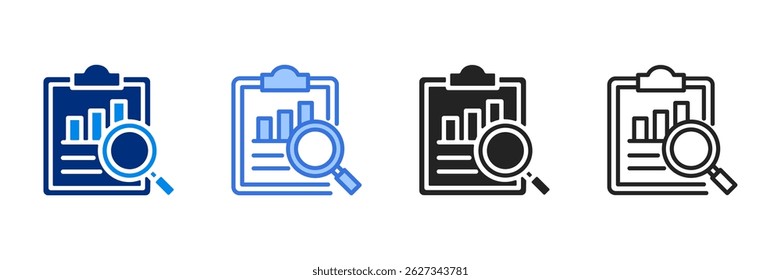 Analyzing Icon Set Multiple Style Vector Illustration