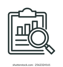 Analyzing Icon vector illustration. Simple line style