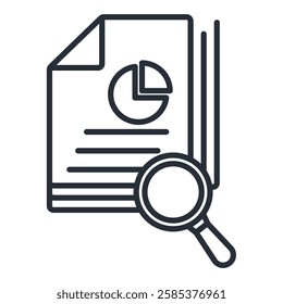 analyzing icons isolated on White Background. Flat style design