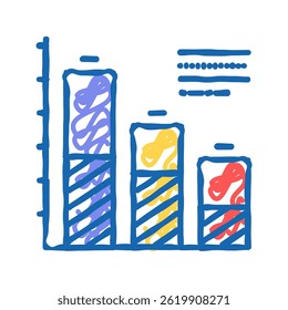 analyzing infographic doodle icon sketch vector. analyzing infographic sign. isolated symbol illustration