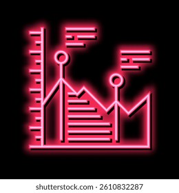 analyzing infographic neon light sign vector. analyzing infographic illustration