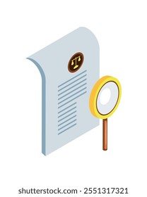 analyzing legal documents isometric icon