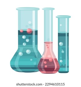 analyzing liquid in chemistry laboratory flask icon isolated