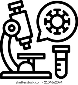 Analyzing process via microscope. Coronavirus analyzing icon. UI, UX element. Part of the medical icon set