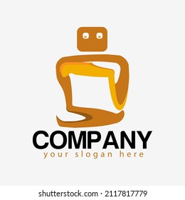 analyzing robot logo vector. Vector Illustration on white background
