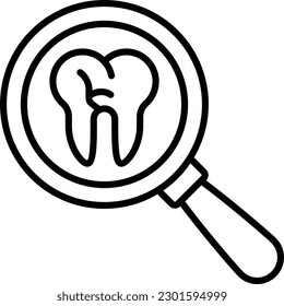 analyzing teeth cracks concept, Tooth Explorer vector icon design, Dentistry symbol,Health Care sign, Dental instrument stock illustration 