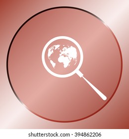 Analyzing the world. Magnifier glass with globe vector illustration