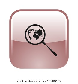 Analyzing the world. Magnifier glass with globe vector illustration