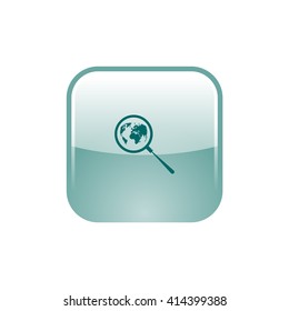 Analyzing the world. Magnifier glass with globe vector illustration
