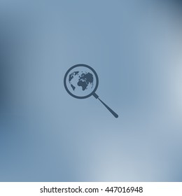 Analyzing the world. Magnifier glass with globe vector illustration