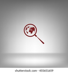 Analyzing the world. Magnifier glass with globe vector illustration