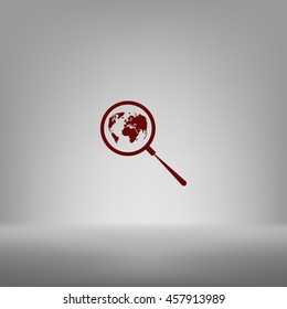 Analyzing the world. Magnifier glass with globe vector illustration