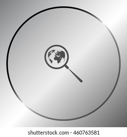 Analyzing the world. Magnifier glass with globe vector illustration