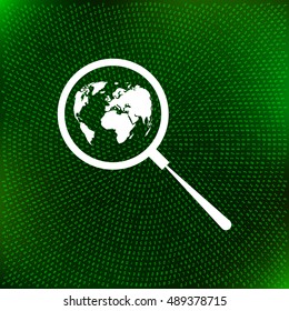 Analyzing the world. Magnifier glass with globe vector illustration