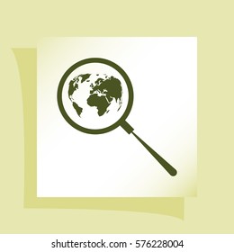 Analyzing the world. Magnifier glass with globe vector illustration