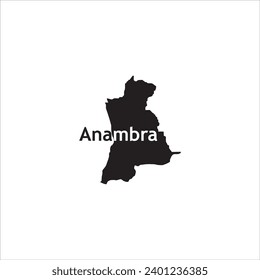 Anambra Nigeria map and black letter design on white background