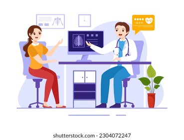 Anamnesis System Vector Illustration for Information About the Disease and Healthcare Database in Flat Cartoon Hand Drawn Landing Page Templates