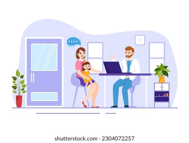 Anamnesis System Vector Illustration for Information About the Disease and Healthcare Database in Kids Cartoon Hand Drawn Landing Page Templates