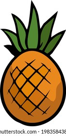 anana or pineapple on white background. tasty tropical fruit