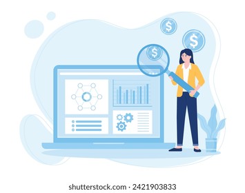 Analyse der Unternehmensleistung Trendkonzept flache Illustration