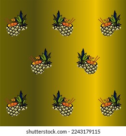 ananas pineapple pattern fabric seamless 