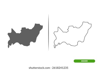 Anand District of Gujarat State map.