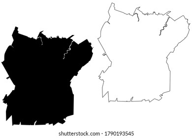 Ananindeua City (Federative Republic of Brazil, Para State) map vector illustration, scribble sketch City of Ananindeua map