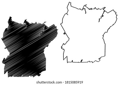 Ananindeua City (Federative Republic of Brazil, Para State) map vector illustration, scribble sketch City of Ananindeua map