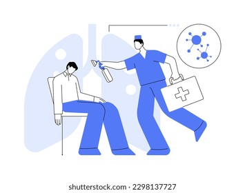 Ilustración vectorial de concepto abstracto anafilaxis. Ayuda de reacción alérgica grave, tratamiento de shock con anafilaxia, caso de alergia de emergencia, hipersensibilidad, causa y síntomas metáfora abstracta.