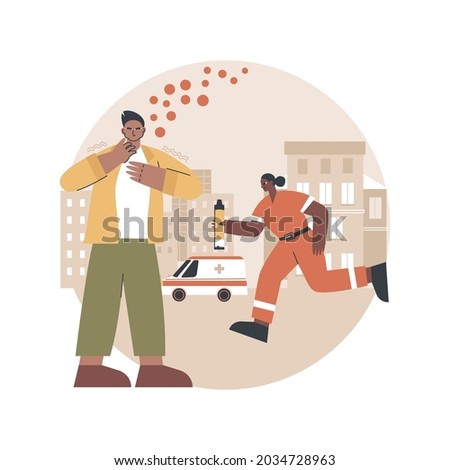 Anaphylaxis abstract concept vector illustration. Severe allergic reaction help, anaphylaxis shock treatment, emergency allergy case, hypersensitivity, cause and symptoms abstract metaphor.
