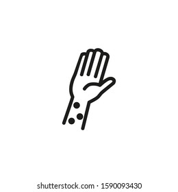 Anaphylaxis thin line icon. Skin rash, hives, allergic reaction isolated outline sign. Allergy concept. Vector illustration symbol element for web design and apps