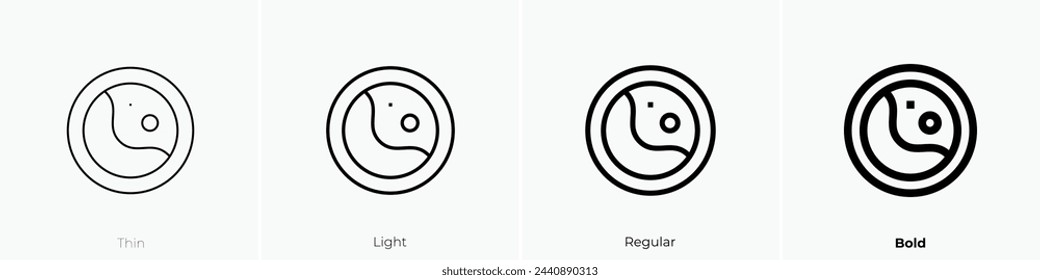Anaplasma-Symbol. Dünnes, leichtes Regular- und Bold-Design isoliert auf weißem Hintergrund