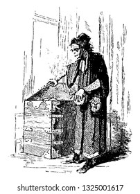 Anarazel was one of the demon responsible for guarding underground treasures, which they transport from one place to other, vintage engraved line art illustration. Infernal Dictionary 1863.