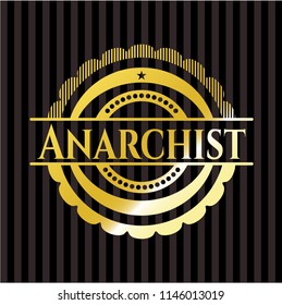 Anarchist gold shiny emblem