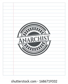 Anarchist pencil emblem. Vector Illustration. Detailed.