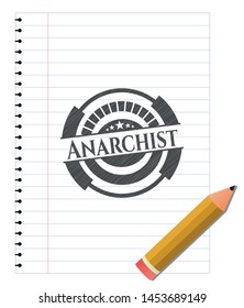 Anarchist penciled. Vector Illustration. Detailed.