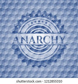 Anarchy blue polygonal emblem.
