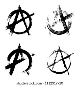 Collection Symbols Icons Signs Anarchy For Stock Vector Royalty Free Shutterstock