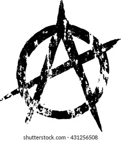 Anarchy grungy sign. Vector image