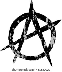 Anarchy grungy sign. Vector image