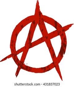 Anarchy grungy sign. Vector image