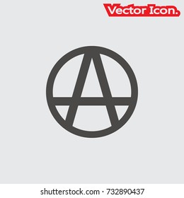 Anarchy icon isolated sign symbol and flat style for app, web and digital design. Vector illustration.