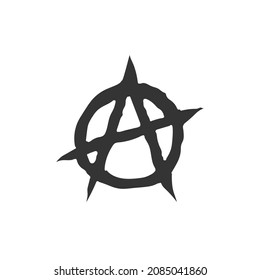 Anarchy Icon Silhouette Illustration. Anti Social Protest Vector Graphic Pictogram Symbol Clip Art. Doodle Sketch Black Sign.