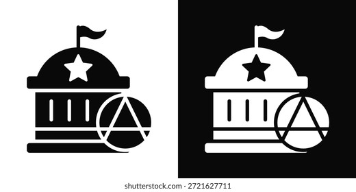 Estilo de fondo blanco y negro del icono de la anarquía
