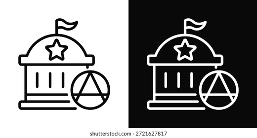 Estilo de fondo blanco y negro del icono de la anarquía