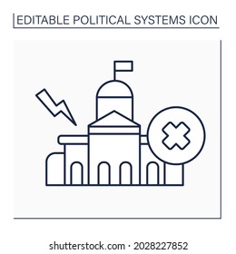 Anarchy Line Icon. Government Absence. Absolute Freedom From Control.Political System Concept.Isolated Vector Illustration.Editable Stroke