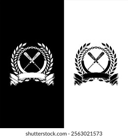 anarchy logo illustration with a baseball bat and chain