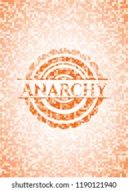 Anarchy orange mosaic emblem with background