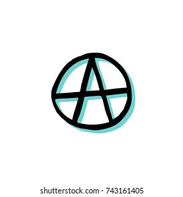 anarchy sign doodle icon