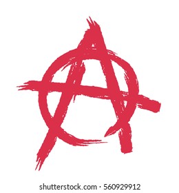 Anarchy sign isolated. Brush strokes grunge style